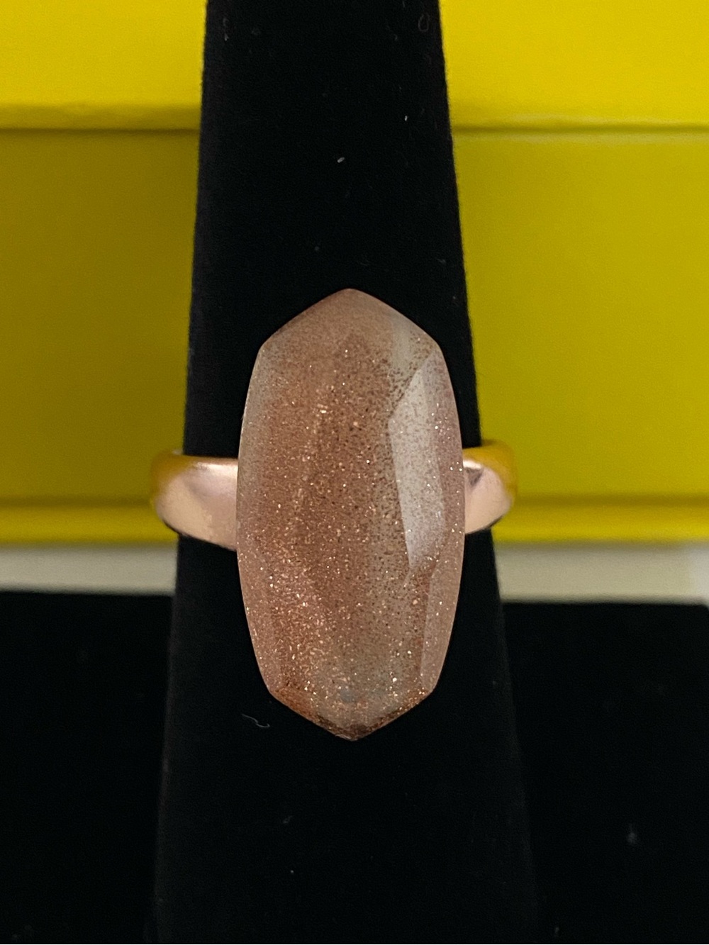 Kendra Scott Dani Cocktail Ring Rose Gold Large Pink Drusy Oval Stone NEW Sz: 7